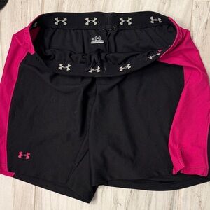 Under Armour Women's Athletic Shorts in Black and Pink